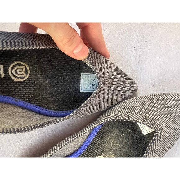 Rothy's The Point Gray Birdseye Knit Flats Womens Shoes Size 6.5 - Picture 2 of 4